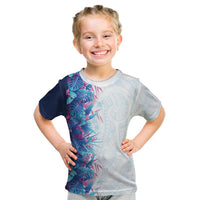 Hawaii Tropical Plant UliUli Kid T Shirt Vibrant Polynesian Pattern LT01 Blue - Polynesian Pride