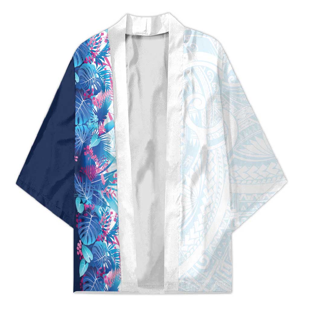 Hawaii Tropical Plant UliUli Kimono Vibrant Polynesian Pattern LT01 Unisex Blue - Polynesian Pride