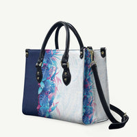 Hawaii Tropical Plant UliUli Leather Bag Vibrant Polynesian Pattern