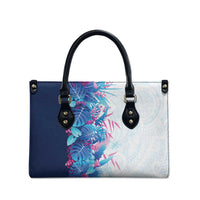 Hawaii Tropical Plant UliUli Leather Bag Vibrant Polynesian Pattern