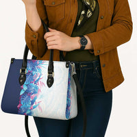 Hawaii Tropical Plant UliUli Leather Bag Vibrant Polynesian Pattern