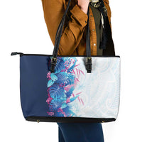 Hawaii Tropical Plant UliUli Leather Tote Bag Vibrant Polynesian Pattern LT01 - Polynesian Pride