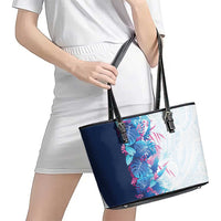 Hawaii Tropical Plant UliUli Leather Tote Bag Vibrant Polynesian Pattern LT01 - Polynesian Pride