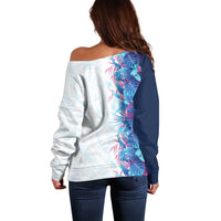Hawaii Tropical Plant UliUli Off Shoulder Sweater Vibrant Polynesian Pattern LT01 - Polynesian Pride