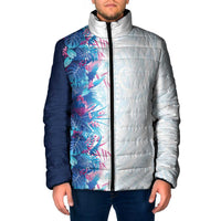 Hawaii Tropical Plant UliUli Padded Jacket Vibrant Polynesian Pattern LT01 Men Blue - Polynesian Pride