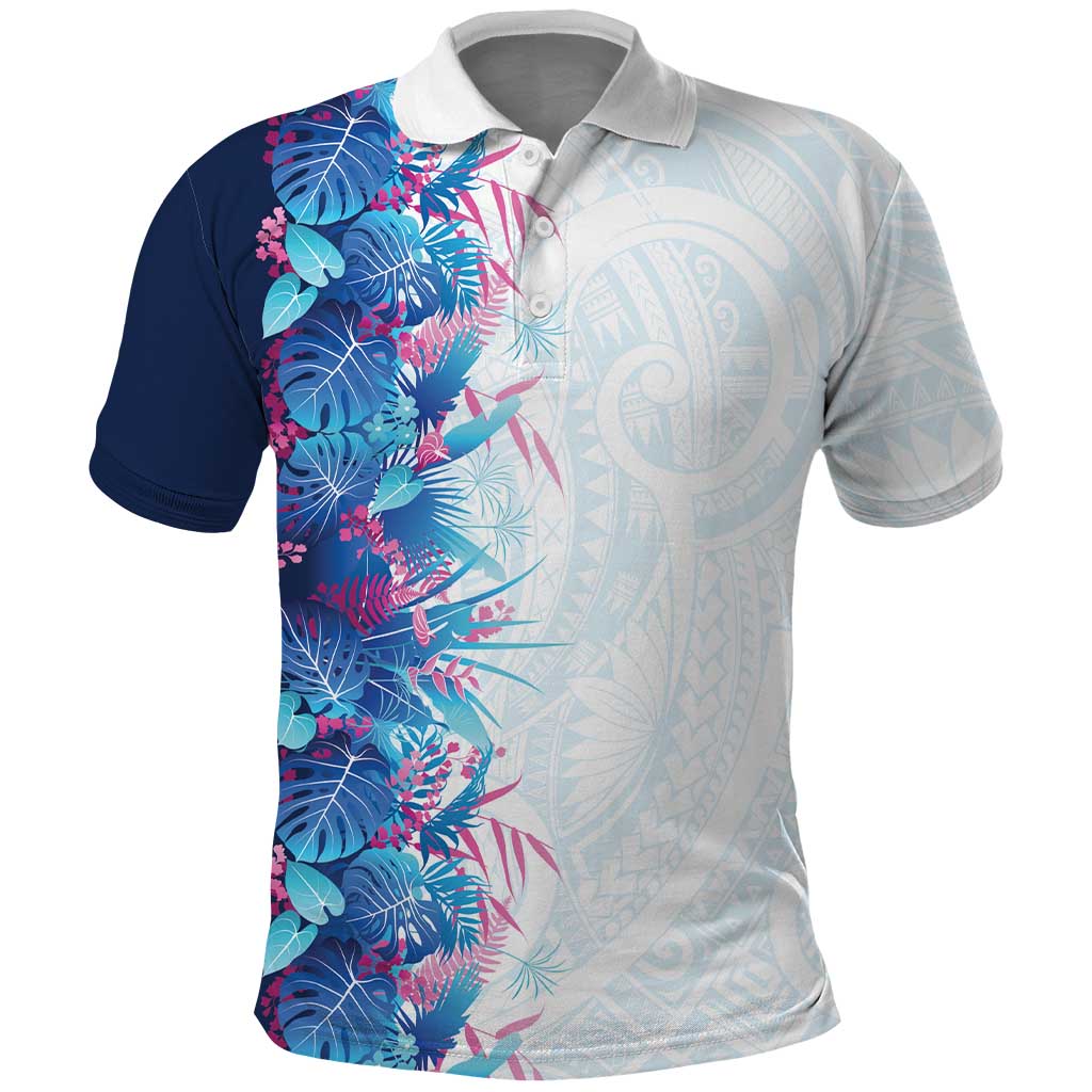 Hawaii Tropical Plant UliUli Polo Shirt Vibrant Polynesian Pattern LT01 Blue - Polynesian Pride