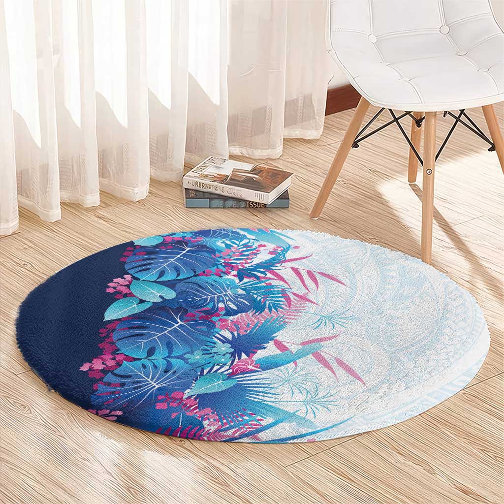 Hawaii Tropical Plant UliUli Round Carpet Vibrant Polynesian Pattern LT01 - Polynesian Pride