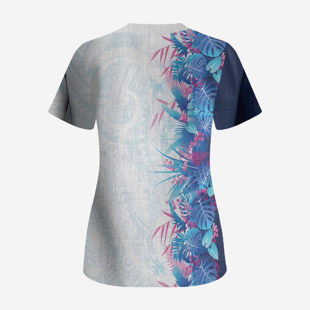 Hawaii Tropical Plant UliUli Scrub Top Vibrant Polynesian Pattern LT01 - Polynesian Pride