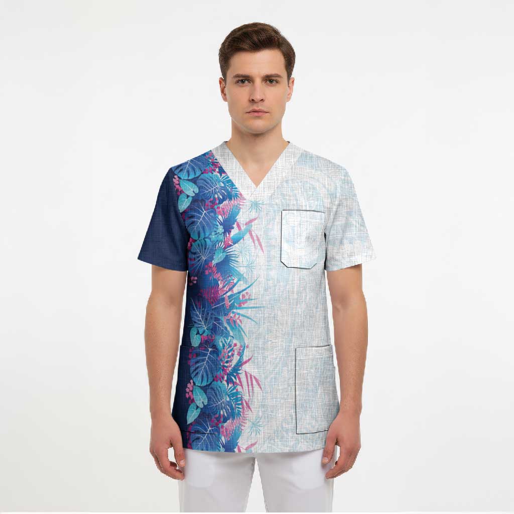Hawaii Tropical Plant UliUli Scrub Top Vibrant Polynesian Pattern LT01 - Polynesian Pride