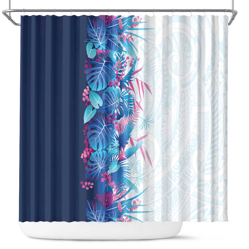 Hawaii Tropical Plant UliUli Shower Curtain Vibrant Polynesian Pattern LT01 Blue - Polynesian Pride