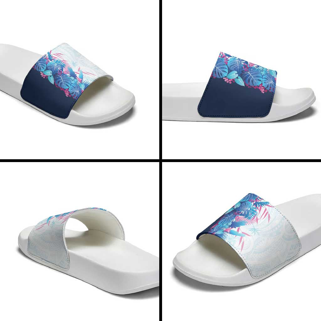 Hawaii Tropical Plant UliUli Slide Sandals Vibrant Polynesian Pattern LT01 - Polynesian Pride
