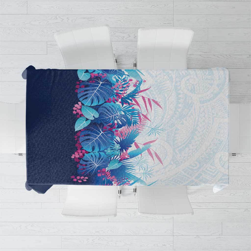Hawaii Tropical Plant UliUli Tablecloth Vibrant Polynesian Pattern LT01 Blue - Polynesian Pride
