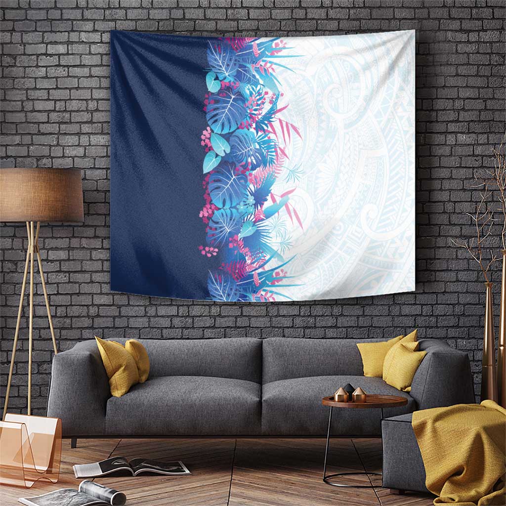 Hawaii Tropical Plant UliUli Tapestry Vibrant Polynesian Pattern LT01 Blue - Polynesian Pride