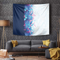 Hawaii Tropical Plant UliUli Tapestry Vibrant Polynesian Pattern LT01 Blue - Polynesian Pride