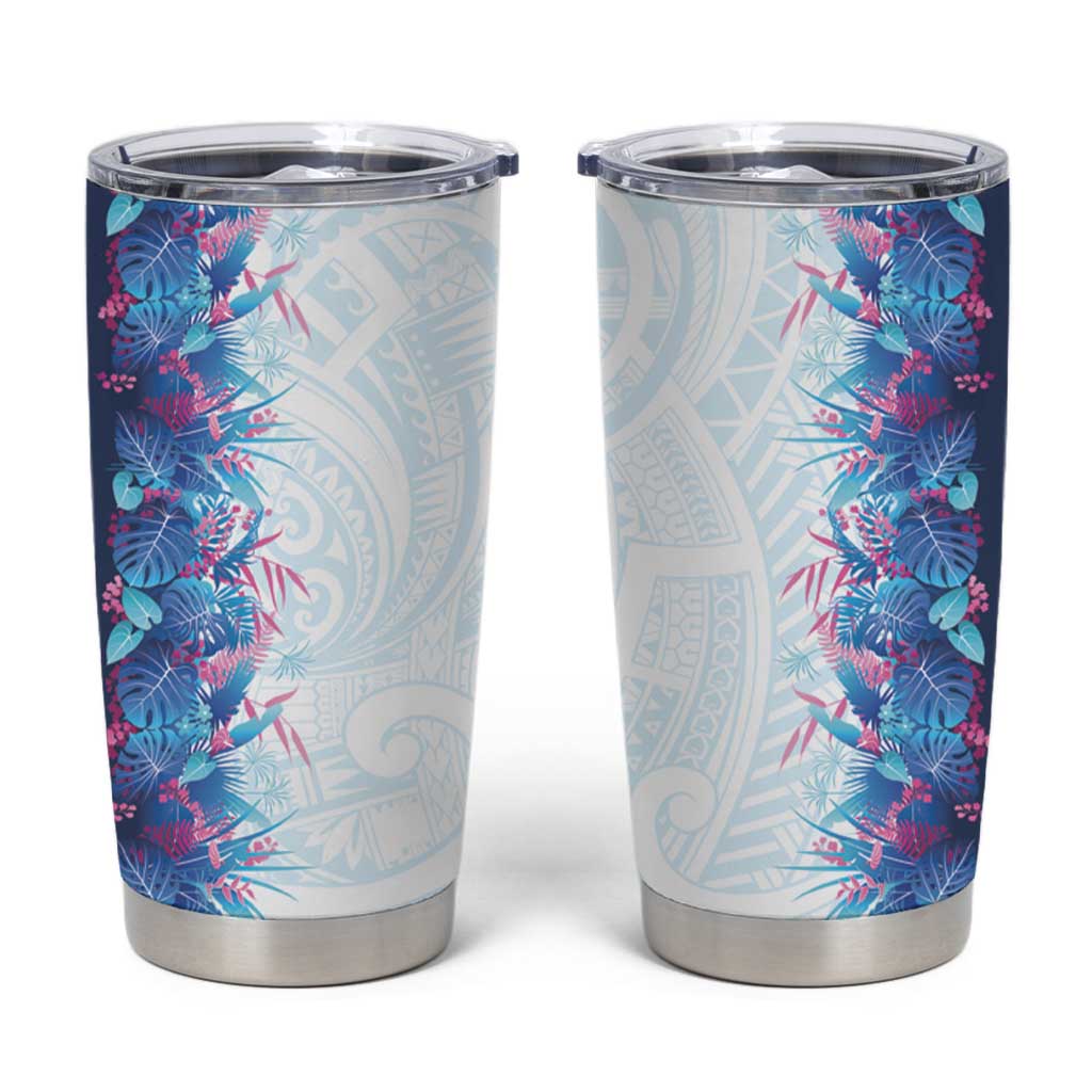 Hawaii Tropical Plant UliUli Tumbler Cup Vibrant Polynesian Pattern LT01 Blue - Polynesian Pride
