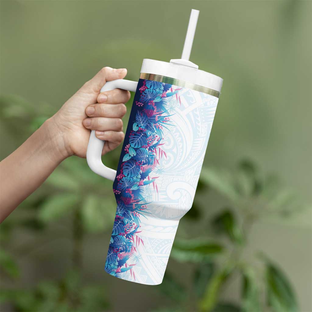 Hawaii Tropical Plant UliUli Tumbler With Handle Vibrant Polynesian Pattern LT01 - Polynesian Pride