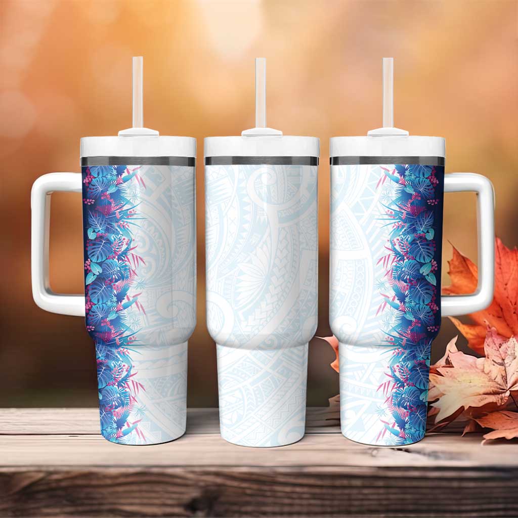 Hawaii Tropical Plant UliUli Tumbler With Handle Vibrant Polynesian Pattern LT01 - Polynesian Pride
