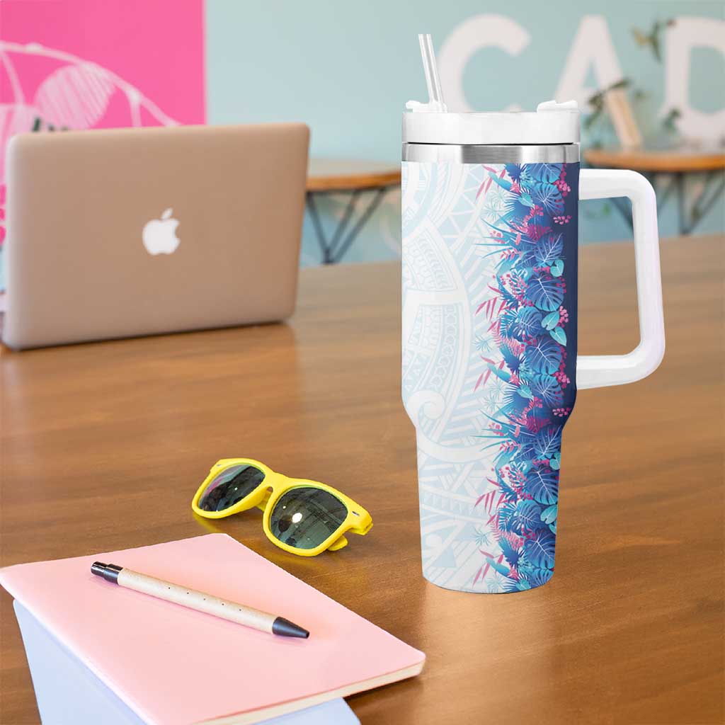 Hawaii Tropical Plant UliUli Tumbler With Handle Vibrant Polynesian Pattern LT01 - Polynesian Pride
