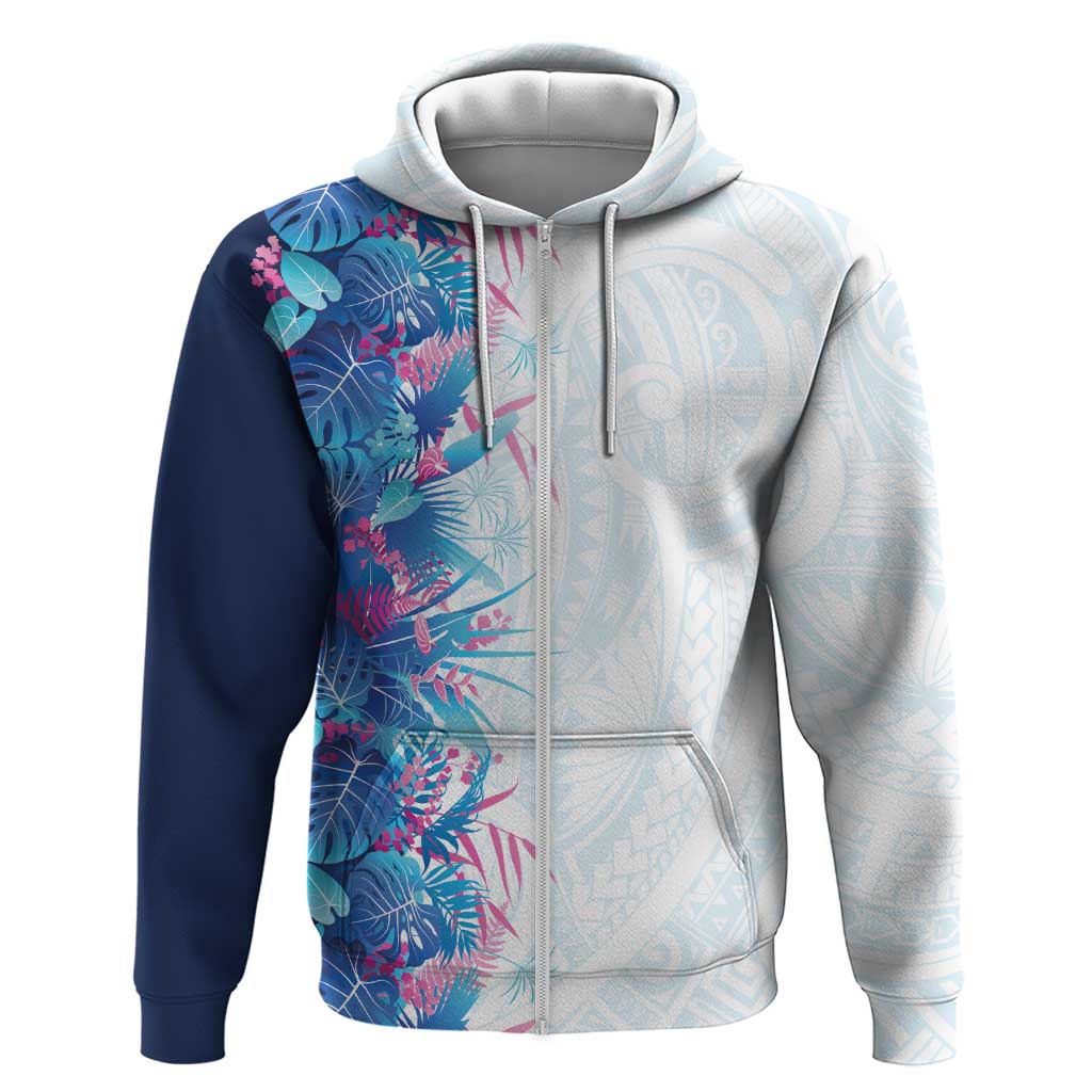 Hawaii Tropical Plant UliUli Zip Hoodie Vibrant Polynesian Pattern