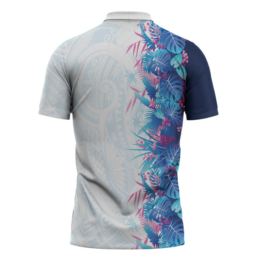 Hawaii Tropical Plant UliUli Zipper Polo Shirt Vibrant Polynesian Pattern LT01 - Polynesian Pride