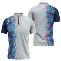Hawaii Tropical Plant UliUli Zipper Polo Shirt Vibrant Polynesian Pattern LT01 - Polynesian Pride