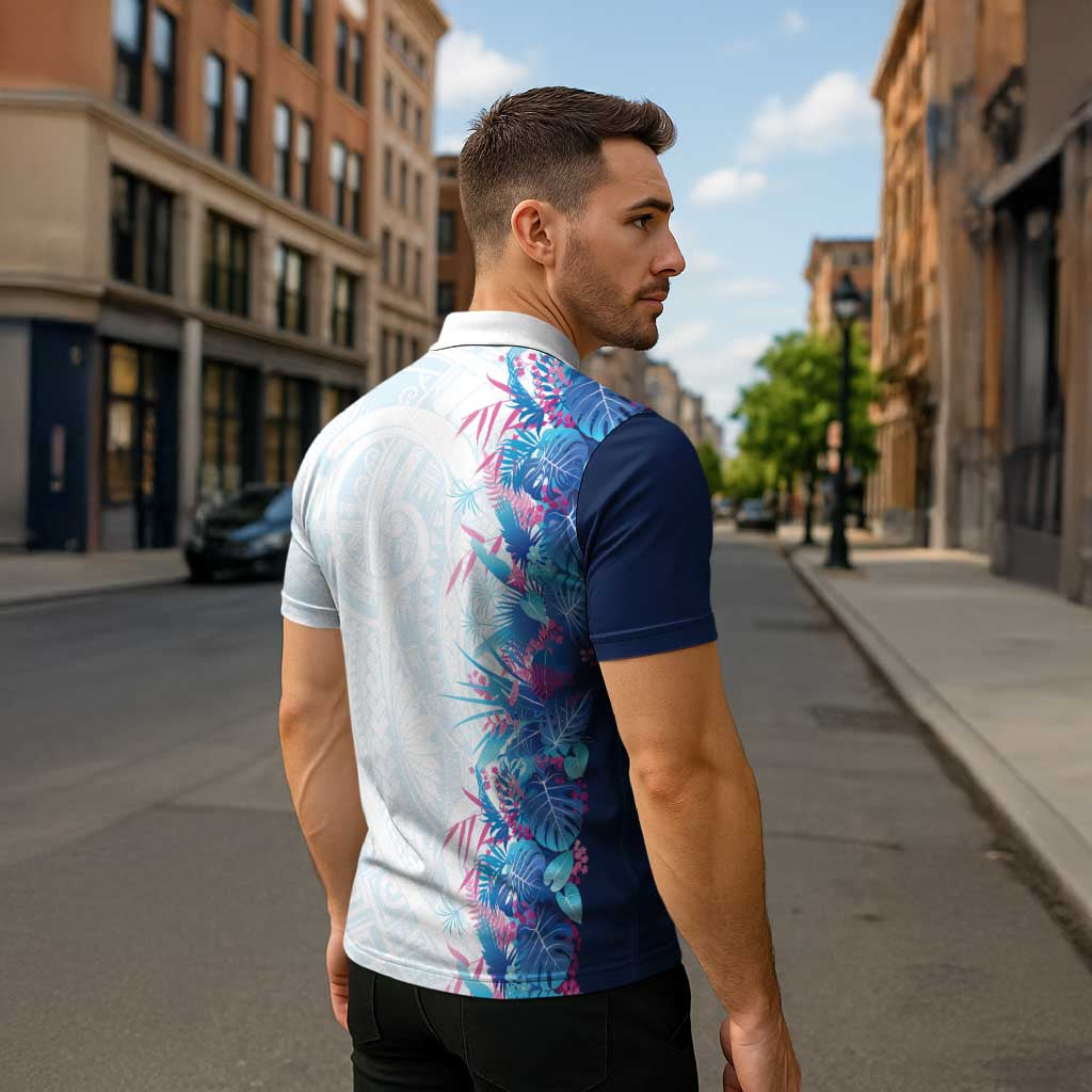 Hawaii Tropical Plant UliUli Zipper Polo Shirt Vibrant Polynesian Pattern LT01 - Polynesian Pride