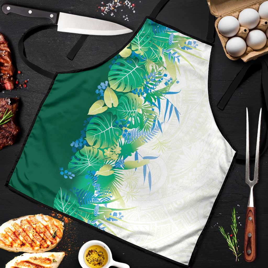 Hawaii Tropical Plant Omaomao Apron Vibrant Polynesian Pattern LT01 Green - Polynesian Pride