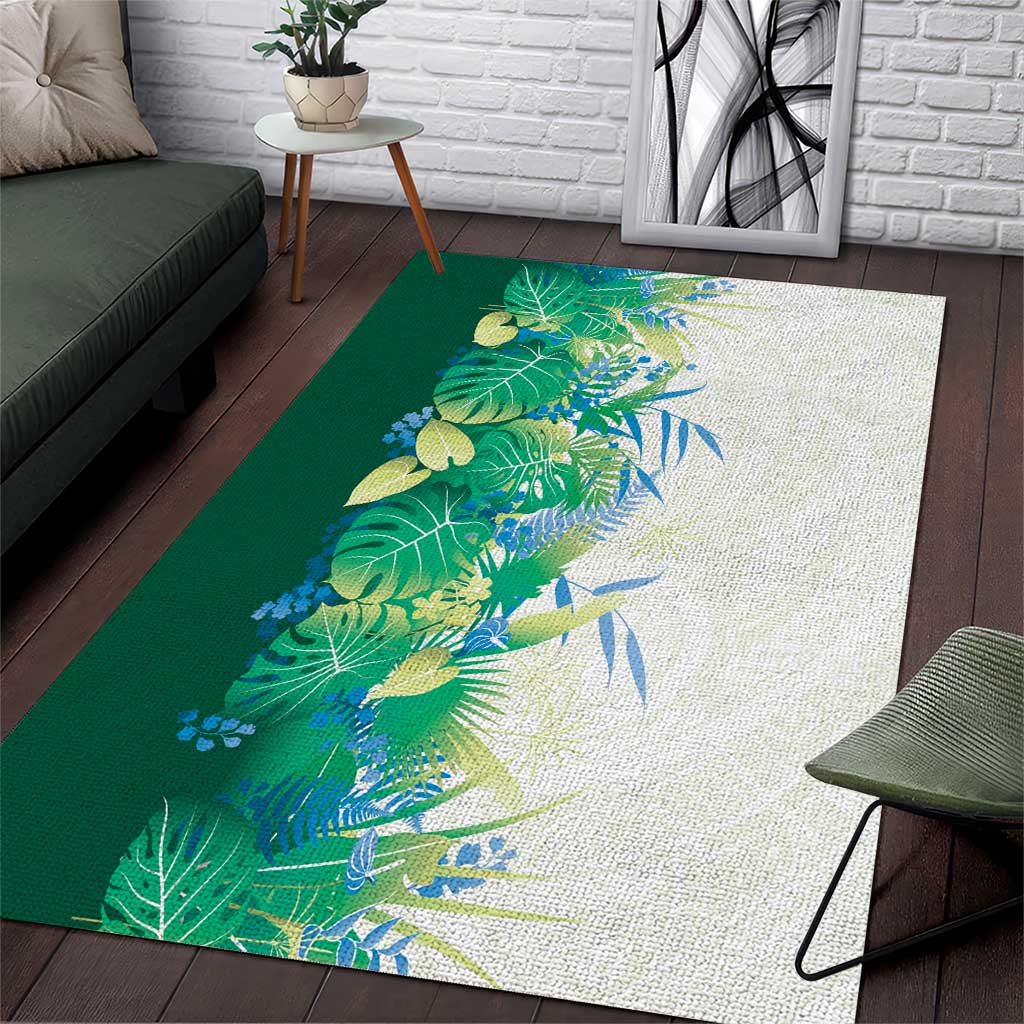 Hawaii Tropical Plant Omaomao Area Rug Vibrant Polynesian Pattern LT01 Green - Polynesian Pride