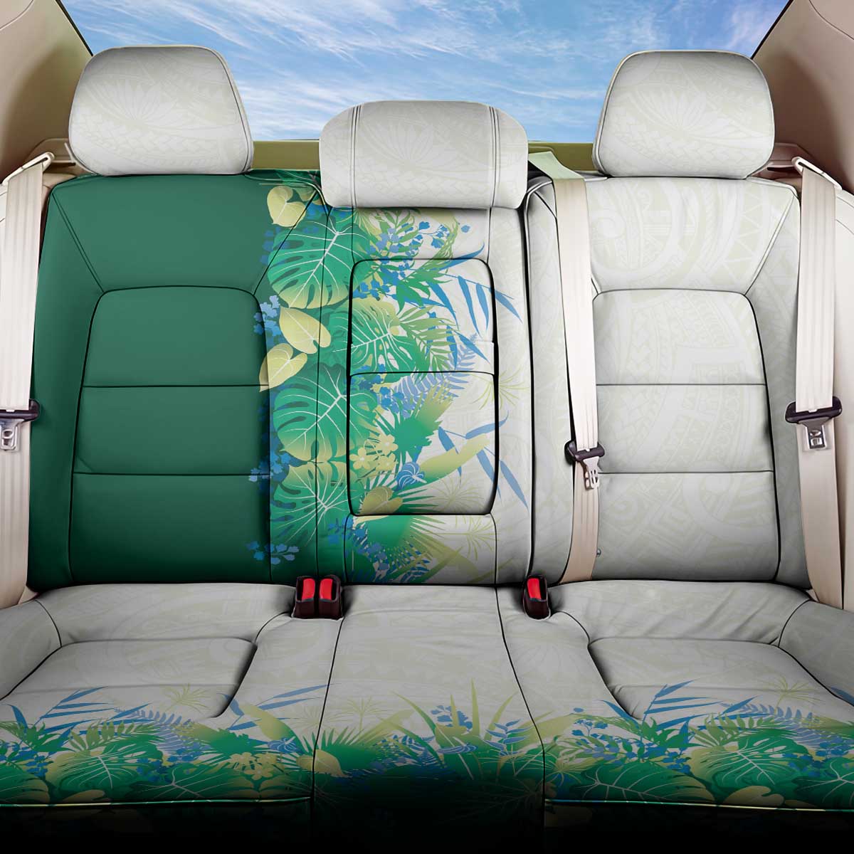 Hawaii Tropical Plant Omaomao Back Car Seat Cover Vibrant Polynesian Pattern
