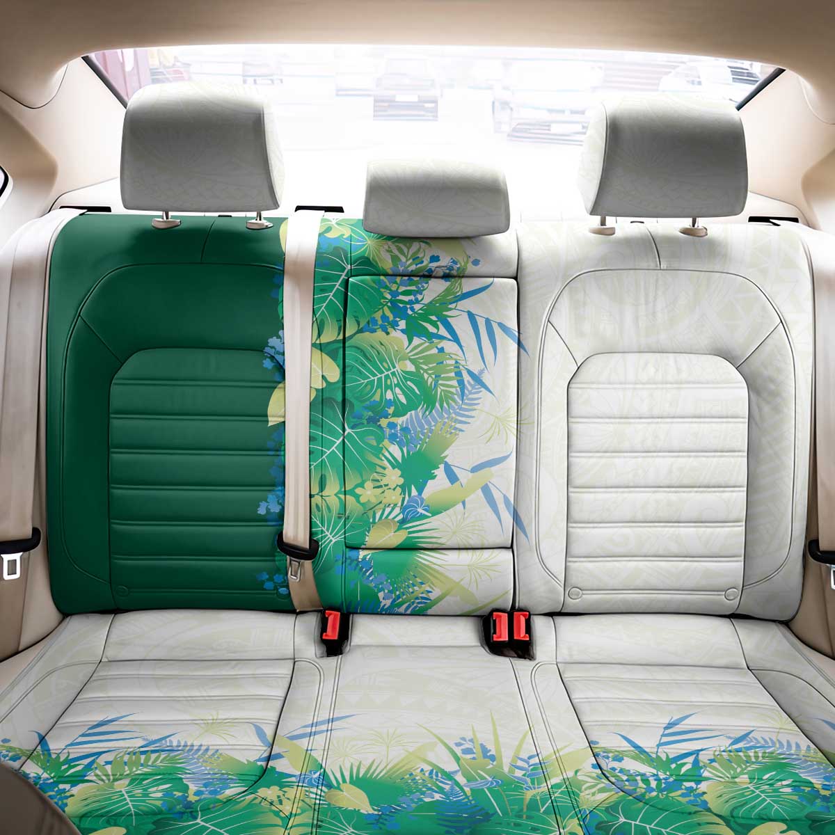 Hawaii Tropical Plant Omaomao Back Car Seat Cover Vibrant Polynesian Pattern