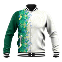 Hawaii Tropical Plant Omaomao Baseball Jacket Vibrant Polynesian Pattern LT01 Unisex Green - Polynesian Pride