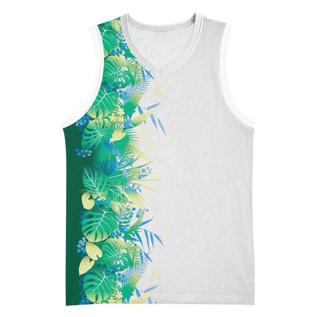 Hawaii Tropical Plant Omaomao Basketball Jersey Vibrant Polynesian Pattern LT01 Unisex Green - Polynesian Pride