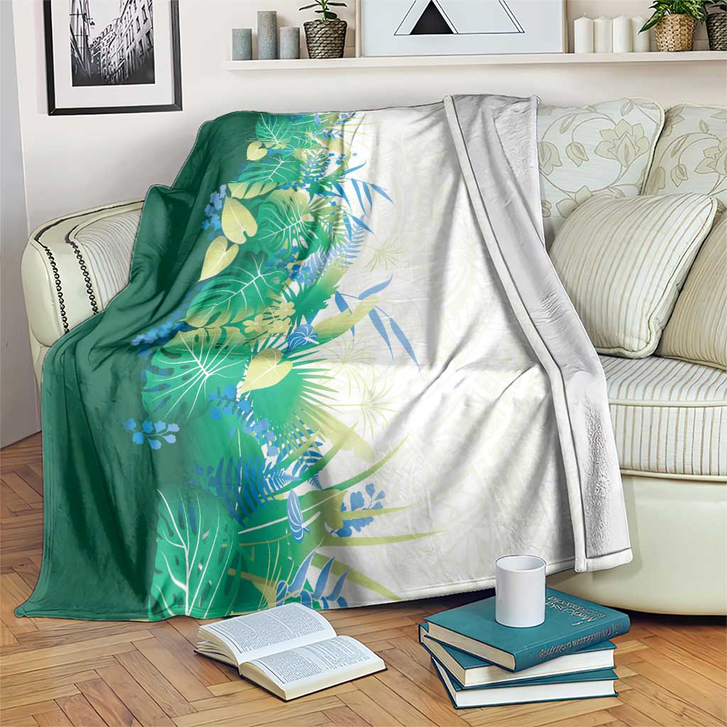 Hawaii Tropical Plant Omaomao Blanket Vibrant Polynesian Pattern LT01 Green - Polynesian Pride