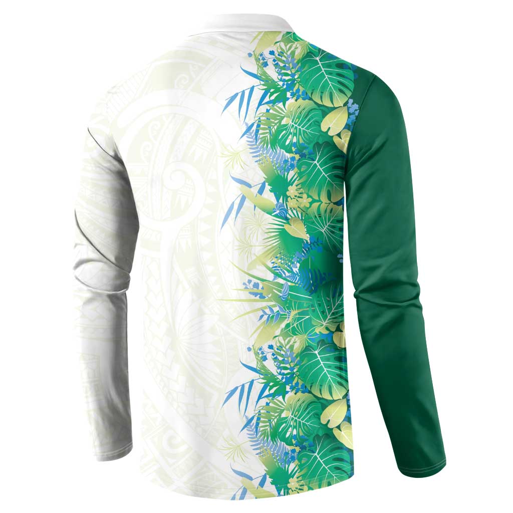 Hawaii Tropical Plant Omaomao Button Sweatshirt Vibrant Polynesian Pattern LT01 - Polynesian Pride