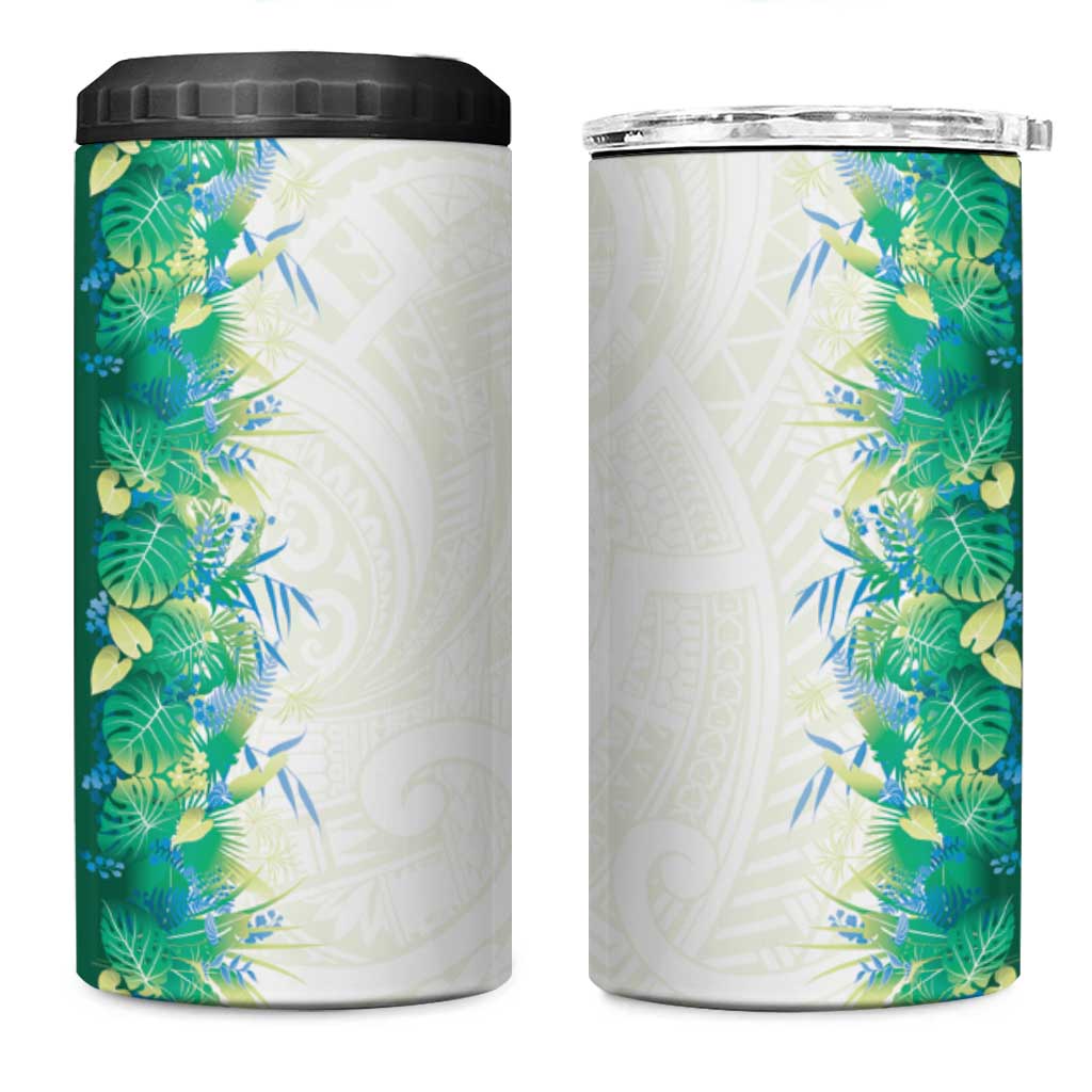 Hawaii Tropical Plant Omaomao 4 in 1 Can Cooler Tumbler Vibrant Polynesian Pattern LT01 One Size: 16 oz Green - Polynesian Pride