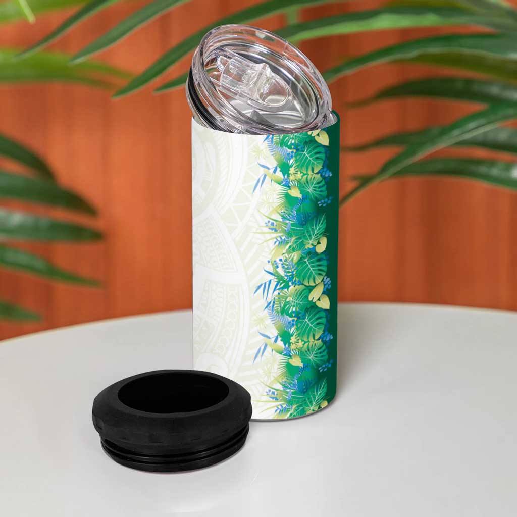 Hawaii Tropical Plant Omaomao 4 in 1 Can Cooler Tumbler Vibrant Polynesian Pattern LT01 - Polynesian Pride
