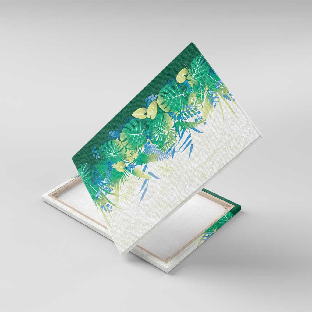 Hawaii Tropical Plant Omaomao Canvas Wall Art Vibrant Polynesian Pattern LT01 With Frame Green - Polynesian Pride