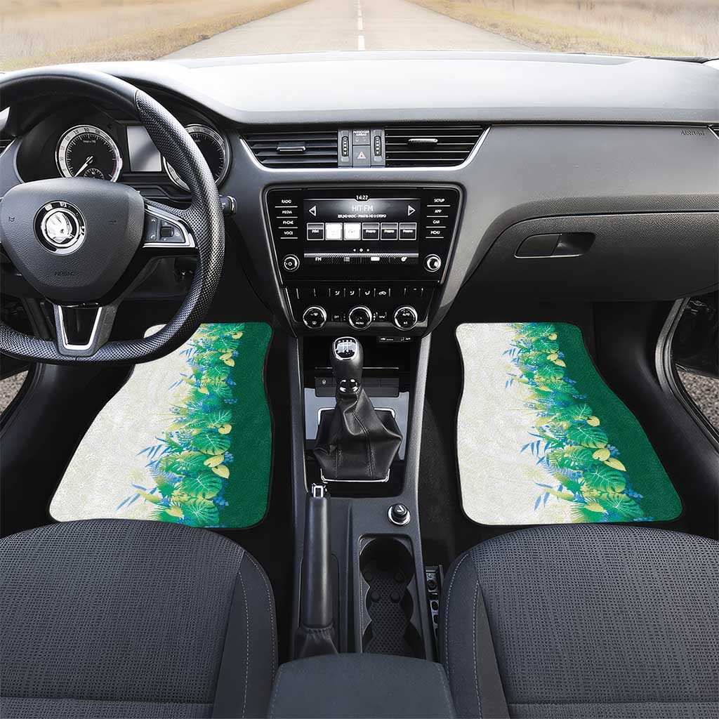 Hawaii Tropical Plant Omaomao Car Mats Vibrant Polynesian Pattern LT01 Set 2pcs - Front Green - Polynesian Pride