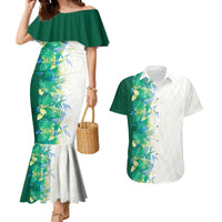 Hawaii Tropical Plant Omaomao Couples Matching Mermaid Dress and Hawaiian Shirt Vibrant Polynesian Pattern LT01 Green - Polynesian Pride