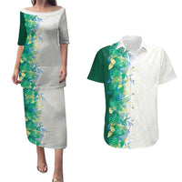 Hawaii Tropical Plant Omaomao Couples Matching Puletasi and Hawaiian Shirt Vibrant Polynesian Pattern LT01 Green - Polynesian Pride
