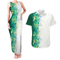 Hawaii Tropical Plant Omaomao Couples Matching Tank Maxi Dress and Hawaiian Shirt Vibrant Polynesian Pattern LT01 Green - Polynesian Pride