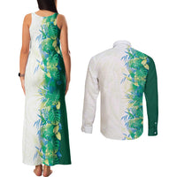 Hawaii Tropical Plant Omaomao Couples Matching Tank Maxi Dress and Long Sleeve Button Shirt Vibrant Polynesian Pattern LT01 - Polynesian Pride