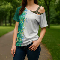 Hawaii Tropical Plant Omaomao Cross Shoulder Shirt Vibrant Polynesian Pattern LT01 - Polynesian Pride