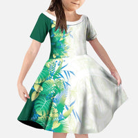 Hawaii Tropical Plant Omaomao Family Matching Mermaid Dress and Hawaiian Shirt Vibrant Polynesian Pattern