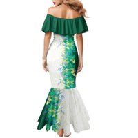 Hawaii Tropical Plant Omaomao Family Matching Mermaid Dress and Hawaiian Shirt Vibrant Polynesian Pattern