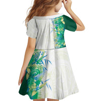 Hawaii Tropical Plant Omaomao Family Matching Short Sleeve Bodycon Dress and Hawaiian Shirt Vibrant Polynesian Pattern