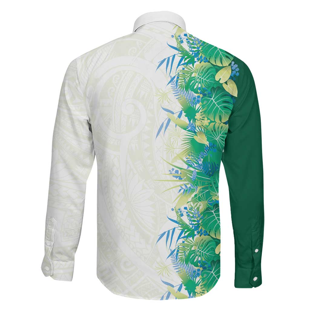 Hawaii Tropical Plant Omaomao Family Matching Short Sleeve Bodycon Dress and Hawaiian Shirt Vibrant Polynesian Pattern