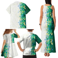 Hawaii Tropical Plant Omaomao Family Matching Tank Maxi Dress and Hawaiian Shirt Vibrant Polynesian Pattern