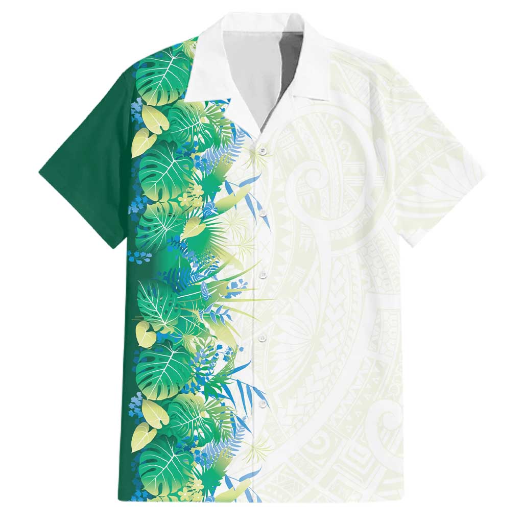 Hawaii Tropical Plant Omaomao Family Matching Tank Maxi Dress and Hawaiian Shirt Vibrant Polynesian Pattern