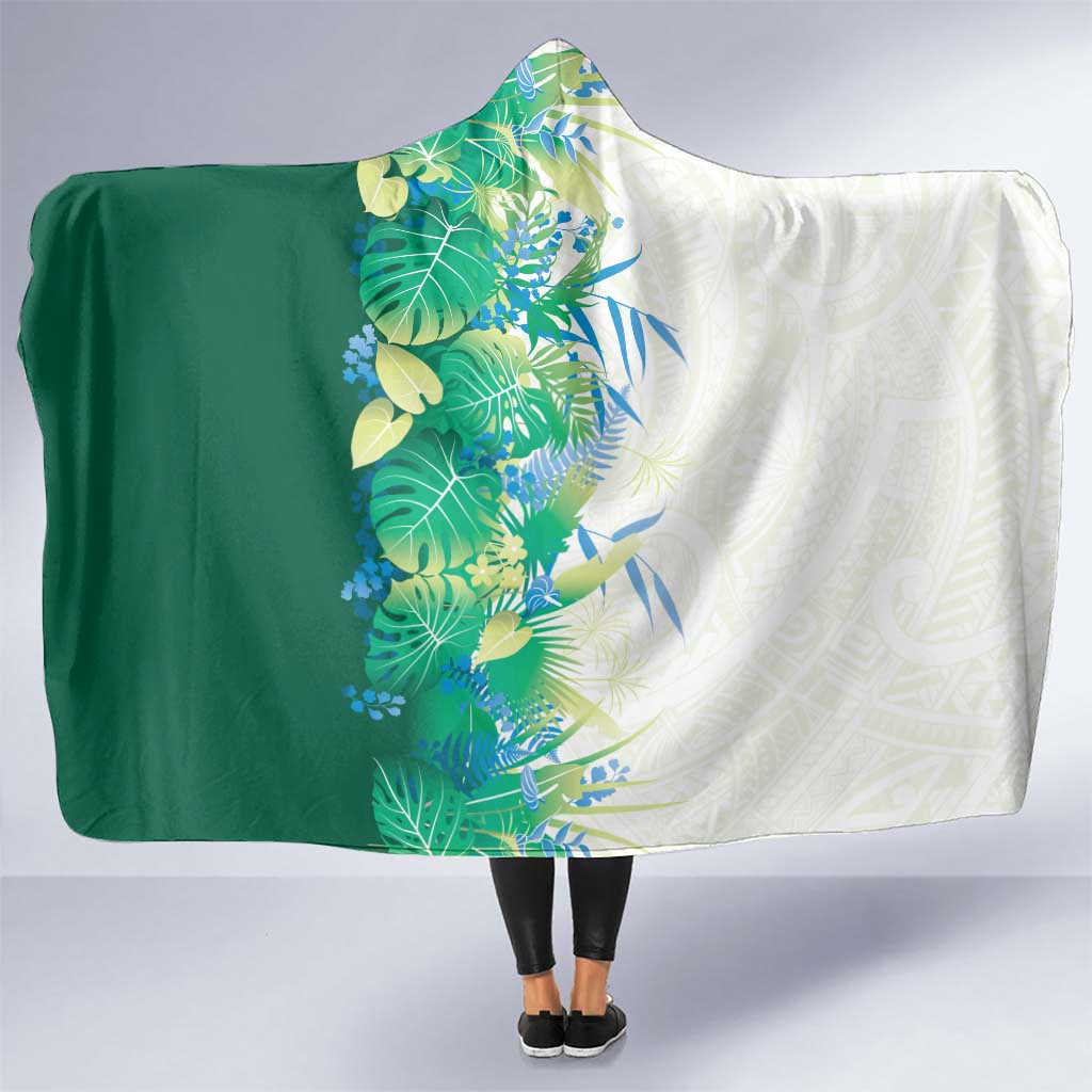 Hawaii Tropical Plant Omaomao Hooded Blanket Vibrant Polynesian Pattern LT01 One Size Green - Polynesian Pride